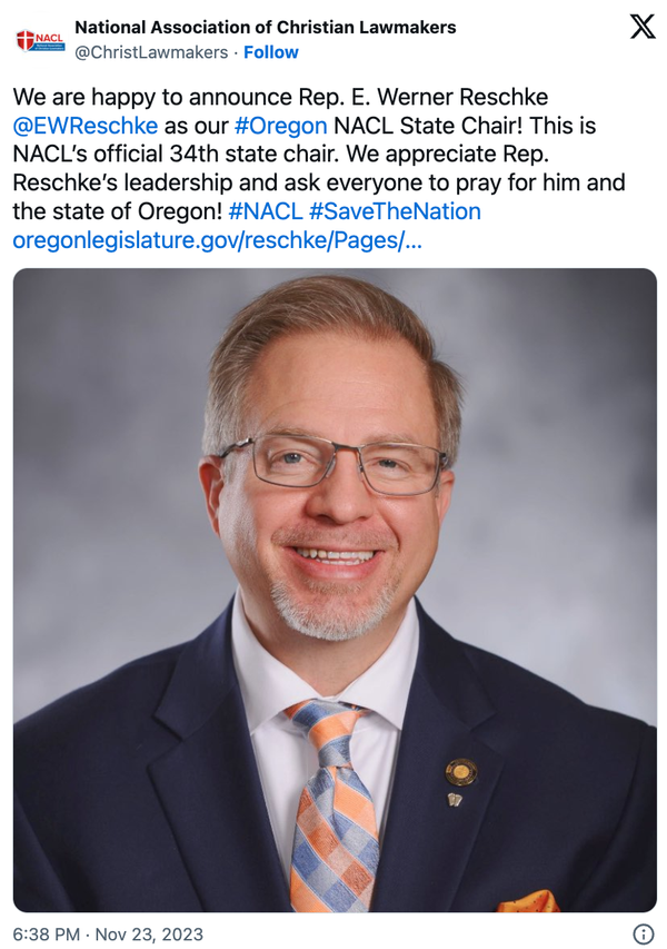 An Oregon Republican Legislator said that Christians are uniquely suited for elected office. When OR GOP chair Walter Huss said that in 1978, he got huge pushback...from Republicans.