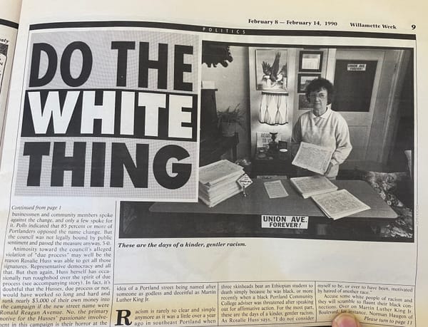 On this MLK Day, we should remember the people who in 1989 wanted to take MLK's name off a Portland street, but for totally not-racist reasons!